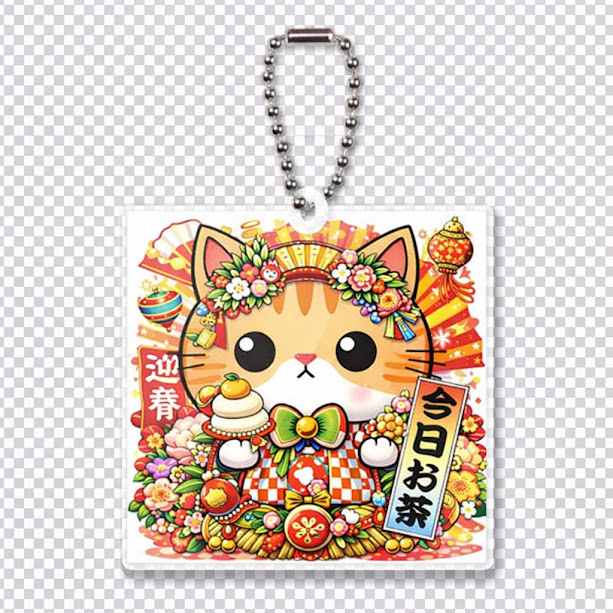 茶々丸Bigキーホルダー　新春茶々丸　438