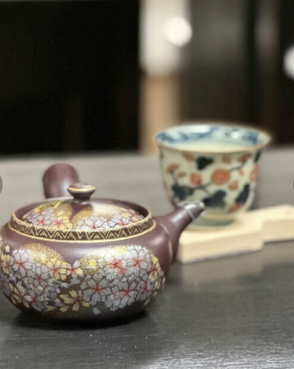 【萬古焼】吉野桜　2号　急須　45