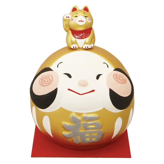 福々だるま招き猫貯金箱　383