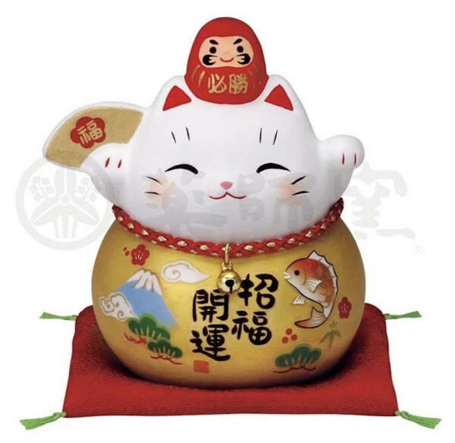 必勝だるま招き猫　金福扇（小）　396